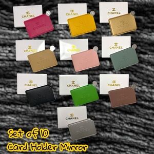 Set or 10 (1 of Each Color) CC Card Holder & Mirror Bundle - New In Box